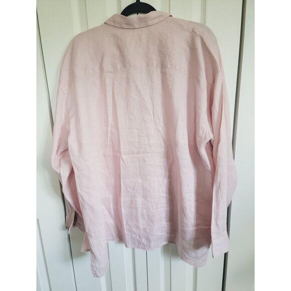 J. Jill XL Love Linen Pale‎ Pink  Tunic Top Blouse Button Front Oversz Pckt - Picture 4 of 7